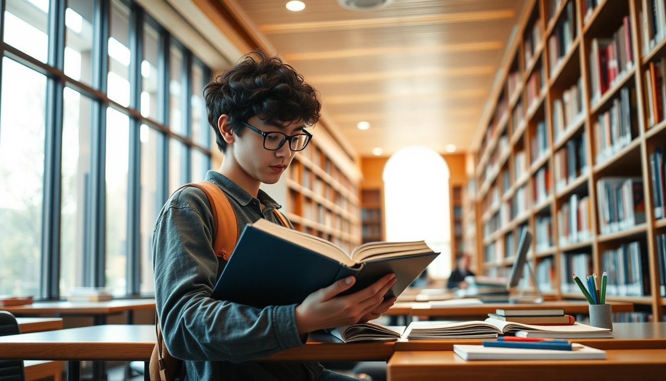 Student using a study guide to organize academic notes